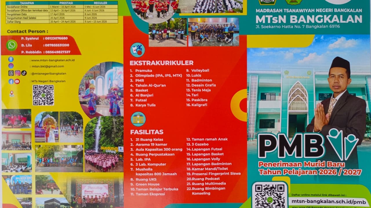 Penerimaan Murid Baru (PMB) MTs Negeri Bangkalan 2026/2027 depan