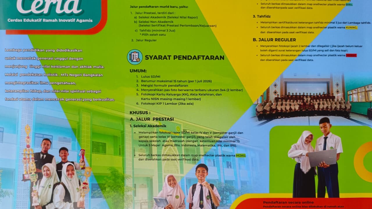 Penerimaan Murid Baru (PMB) MTs Negeri Bangkalan 2026/2027 belakang
